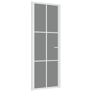 vidaXL siseuks, 76 x 201,5 cm, valge, ESG-klaas ja alumiinium