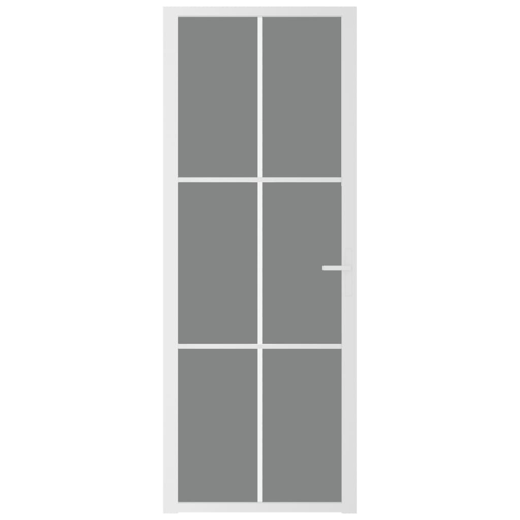 Fehér ESG üveg és alumínium beltéri ajtó 76 x 201,5 cm 