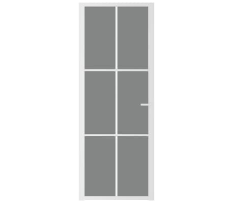 vidaXL Interior Door 76x201.5 cm White ESG Glass and Aluminium