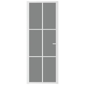 vidaXL Εσωτερική Πόρτα 76 x 201,5 εκ. Λευκό ESG Γυαλί και Αλουμίνιο