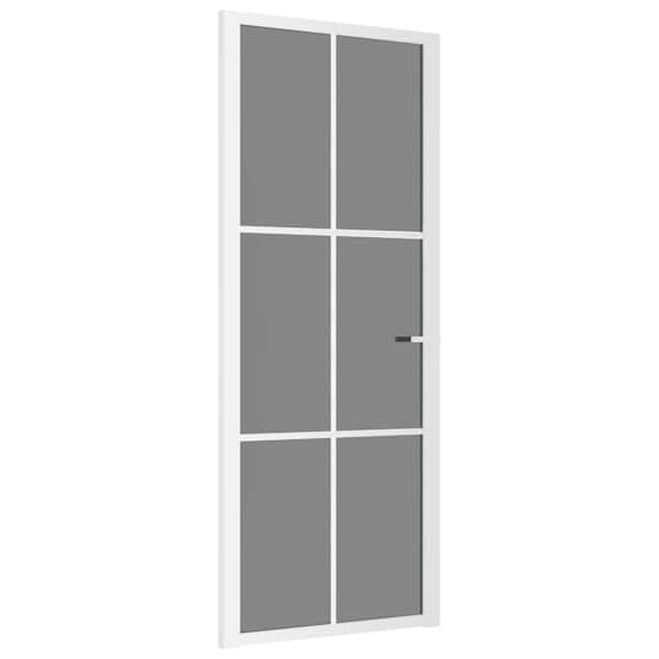 vidaXL siseuks, 83x201,5 cm, valge, ESG-klaas ja alumiinium