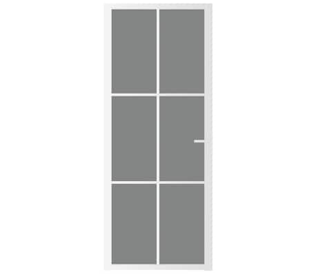 vidaXL Interior Door 83x201.5 cm White ESG Glass and Aluminium