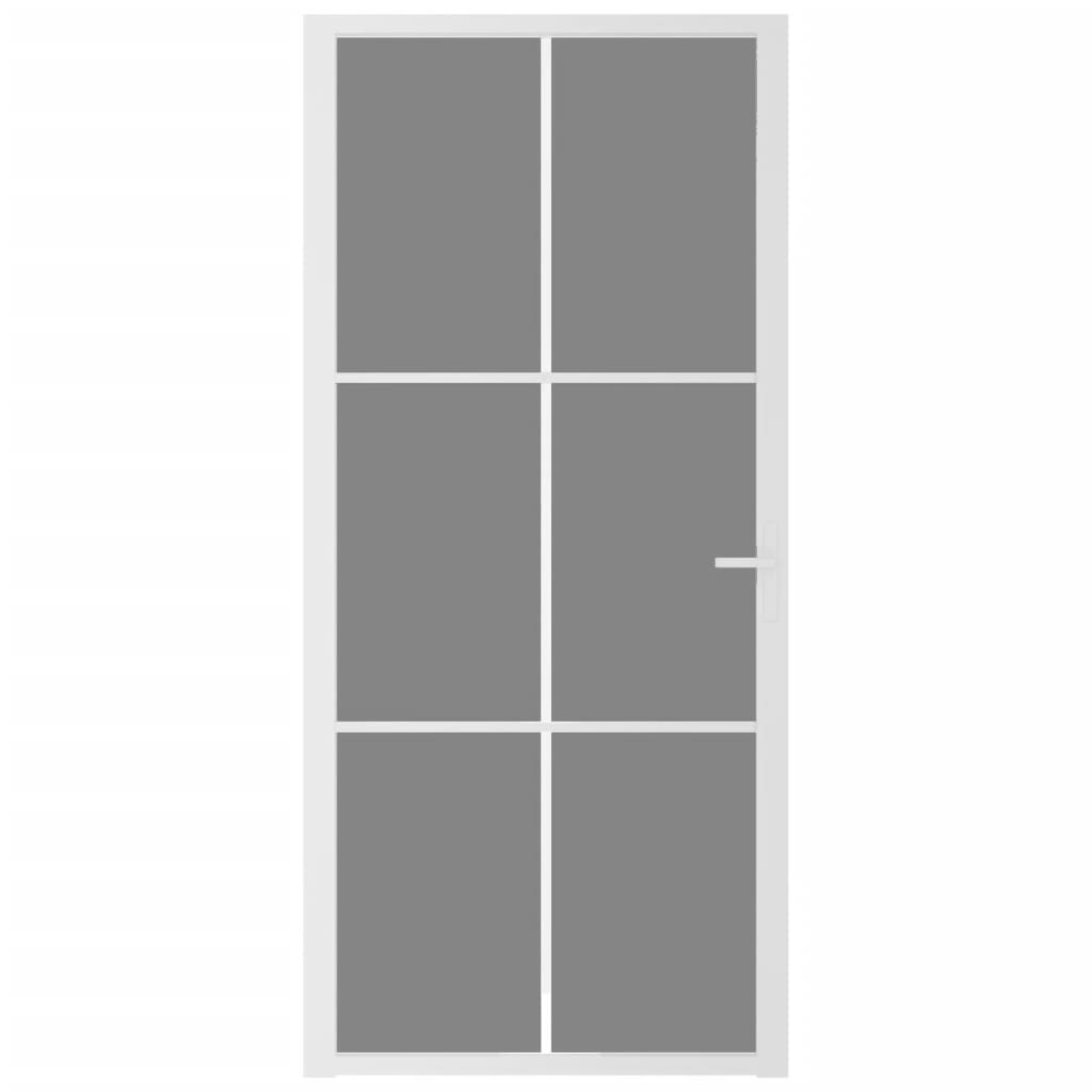 Fehér ESG üveg és alumínium beltéri ajtó 93 x 201,5 cm 