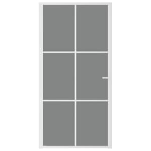 vidaXL Εσωτερική Πόρτα 102,5x201,5 εκ. Λευκή ESG Γυαλί και Αλουμίνιο