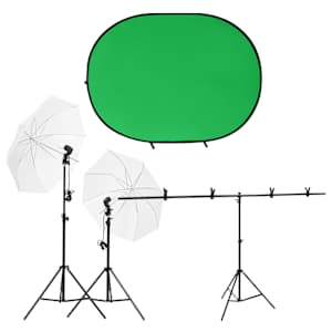 vidaXL fotostuudio komplekt valgustuse ja taustaekraaniga