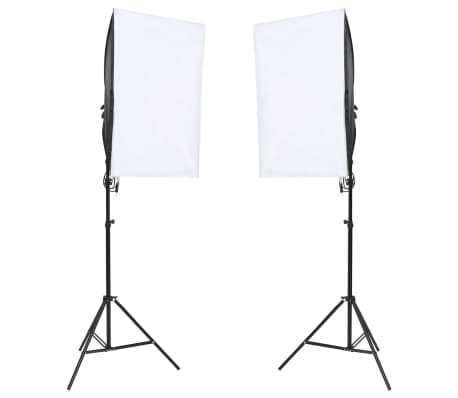 vidaXL Fotostudijos rinkinys su ap&scaron;vietimo rinkiniu ir fonu