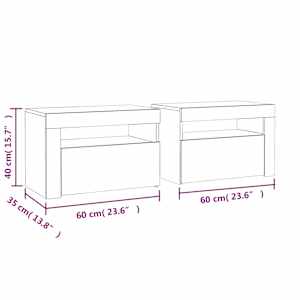 Noční stolky 2 ks s LED osvětlením kouřový dub 60 x 35 x 40 cm - obrázek 14