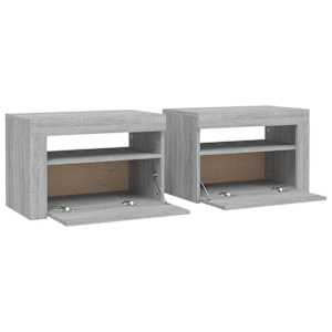 Noční stolky 2 ks s LED osvětlením šedé sonoma 60 x 35 x 40 cm - obrázek 5