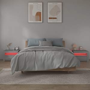 Noční stolky 2 ks s LED osvětlením šedé sonoma 60 x 35 x 40 cm - obrázek 10