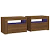 vidaXL telerialused LED-tuledega 2 tk, pruun tamm, 60x35x40 cm