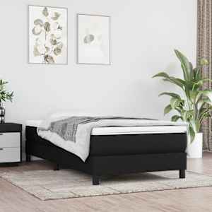 Box spring postel s matrací černá 80 x 200 cm textil - obrázek 1