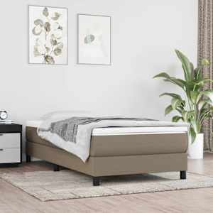 Box spring postel s matrací taupe 80x200 cm textil - obrázek 1