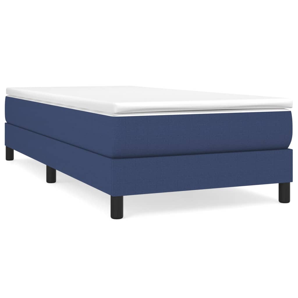 Kék szövet rugós ágy matraccal 80 x 200 cm 