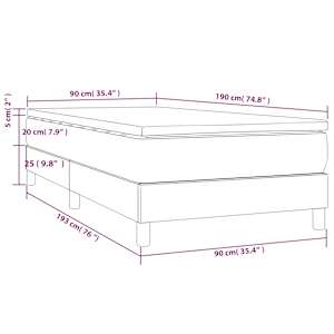 Box spring postel s matrací krémová 90x190 cm textil - obrázek 10