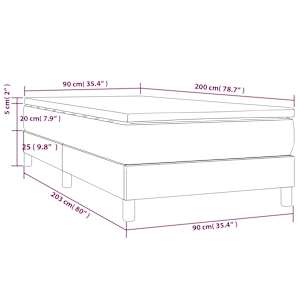 Box spring postel s matrací světle šedá 90x200 cm textil - obrázek 10