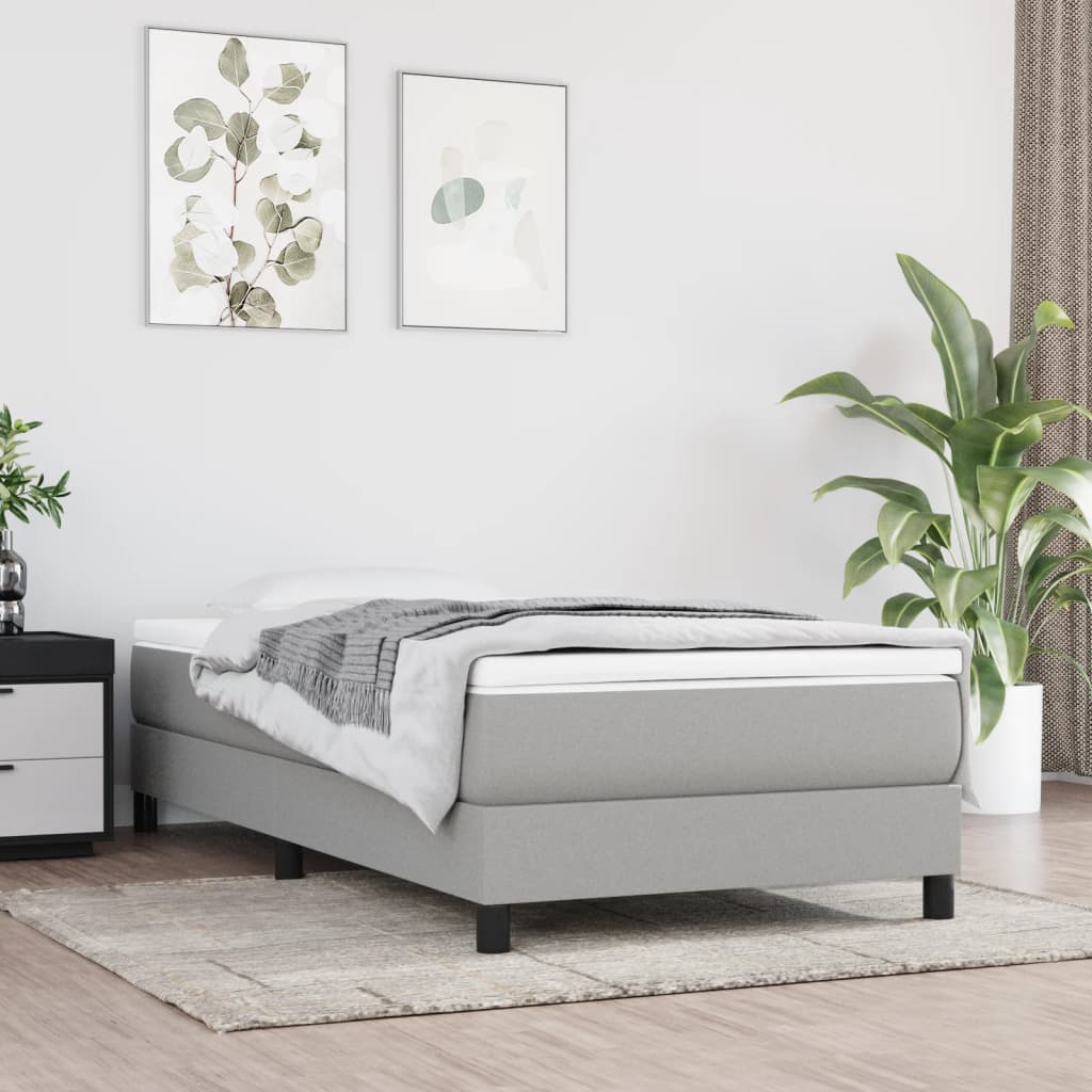  ΚΡΕΒΑΤΙ BOXSPRING ΜΕ ΣΤΡΩΜΑ ΑΝΟΙΧΤΟ ΓΚΡΙ 90X200 ΕΚ. ΥΦΑΣΜΑΤΙΝΟ V-3144045