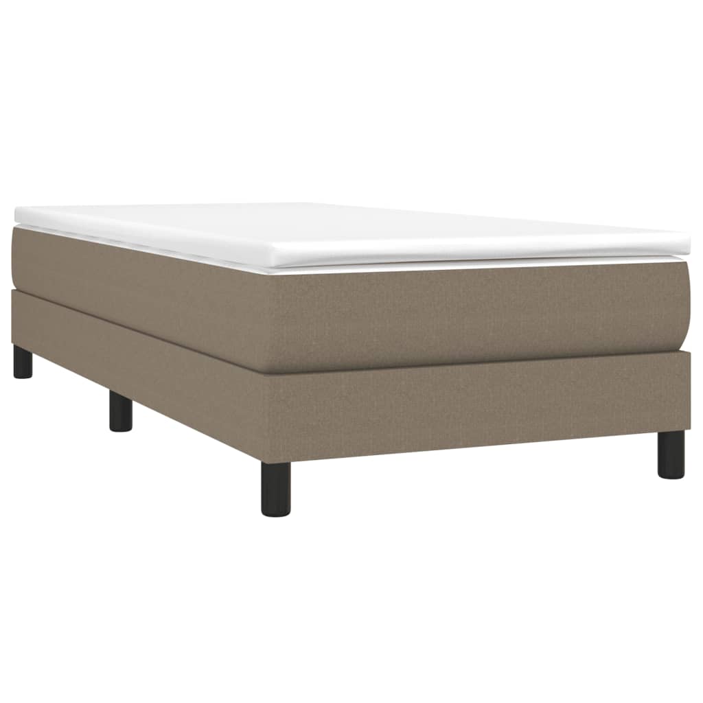 vidaXL Boxspring met matras stof taupe 90x200 cm afbeelding