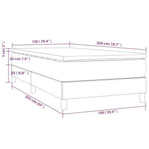 Box spring postel s matrací černá 100 x 200 cm textil - obrázek 10