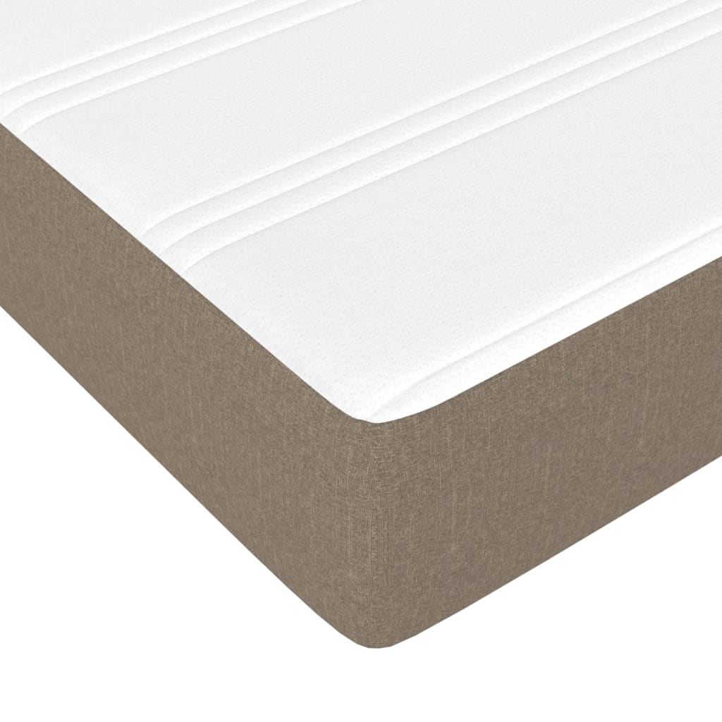 Box spring postelja z vzmetnico taupe 100x200 cm blago