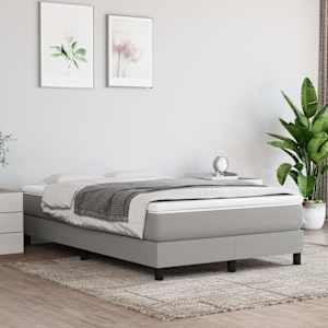Box spring postelja z vzmetnico svetlo siva 120x200 cm blago