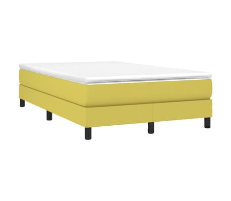 vidaXL Lova su spyruoklėmis ir čiužiniu, žalia, 120x200 cm, audinys