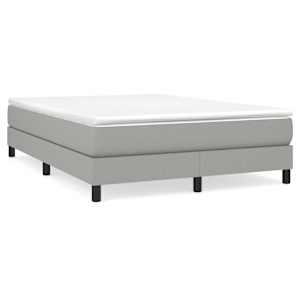 Box spring postel s matrací světle šedá 140 x 190 cm textil - obrázek 2