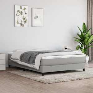 Box spring postel s matrací světle šedá 140 x 190 cm textil - obrázek 1