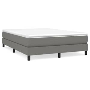 Box spring postel s matrací tmavě šedý 140 x 190 cm textil - obrázek 2