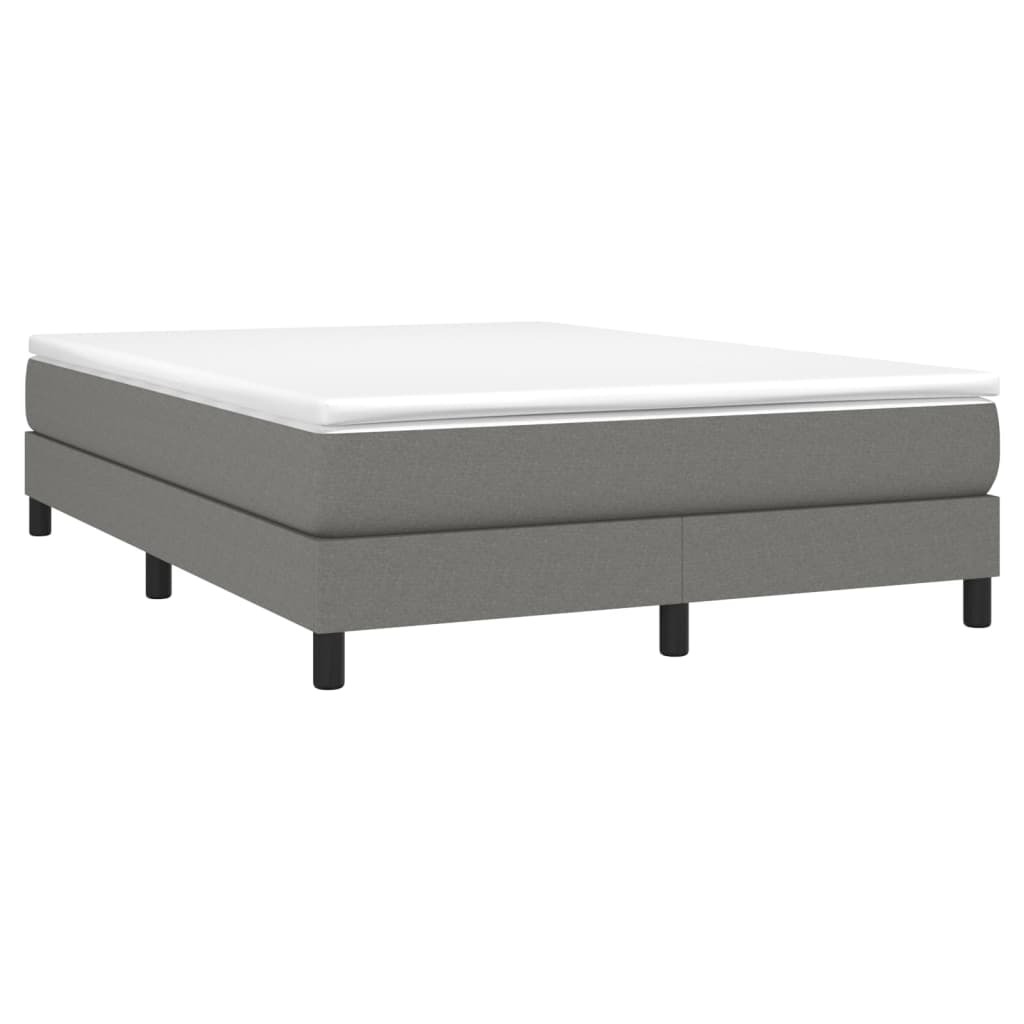 Box spring posteljni z vzmetnico temno siv 140x190 cm blago