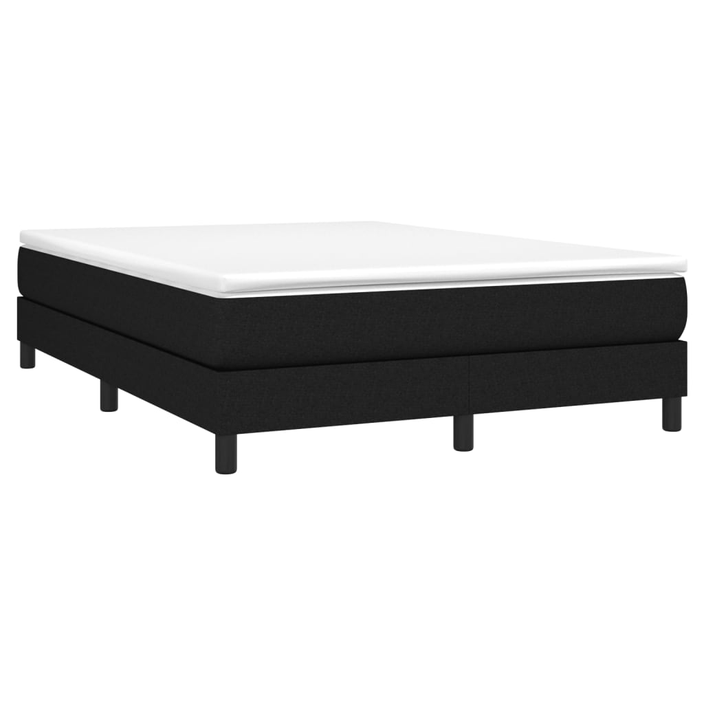 vidaXL Boxspring met matras stof zwart 140x190 cm afbeelding