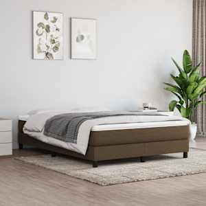 Box spring postel s matrací tmavě hnědá 140x190 cm textil - obrázek 1