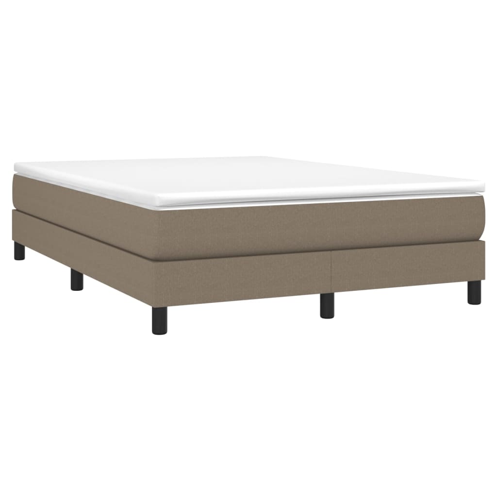 vidaXL Boxspring met matras stof taupe 140x190 cm afbeelding