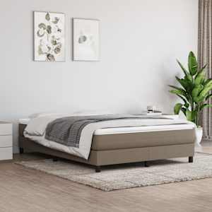 Box spring postel s matrací taupe 140x190 cm textil - obrázek 1