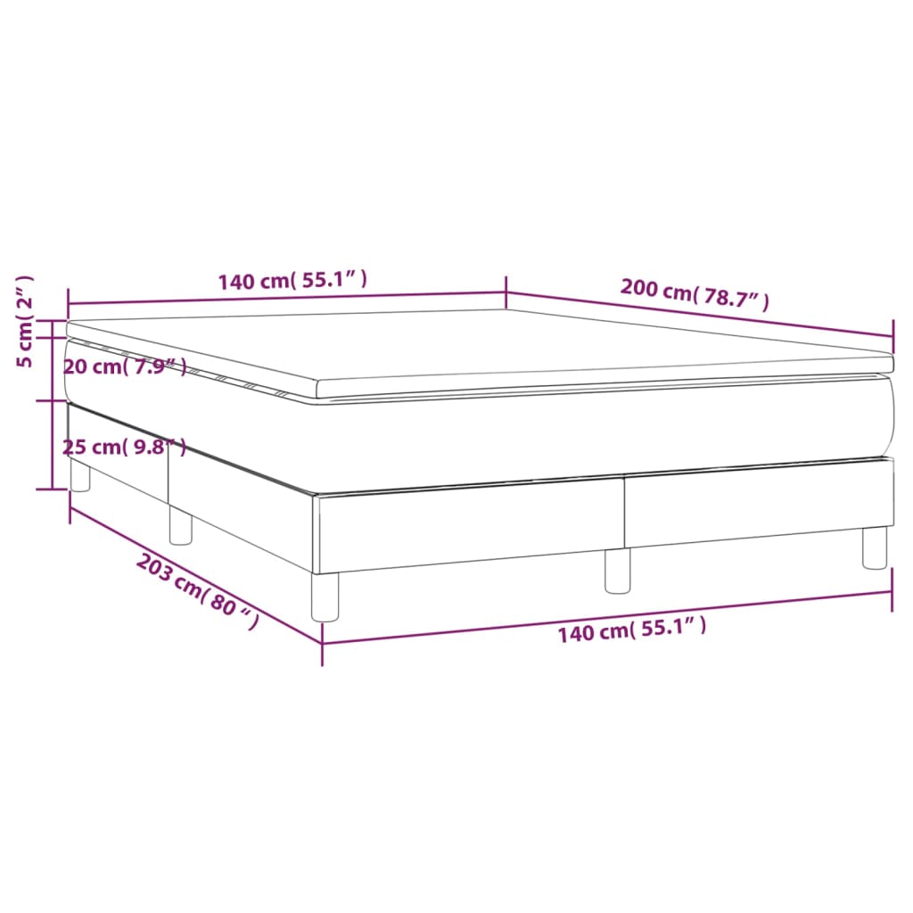  Boxspring posteľ s matracom bledosivá 140x200 cm látka