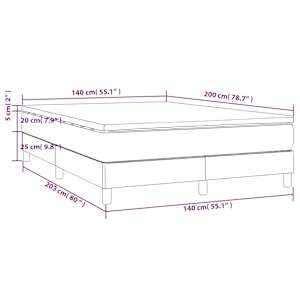Box spring postel s matrací tmavě šedá 140x200 cm textil - obrázek 10