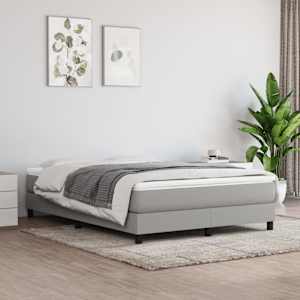 Box spring postel s matrací světle šedá 160 x 200 cm textil - obrázek 1