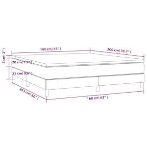 Box spring postel s matrací tmavě hnědá 160x200 cm textil - obrázek 10