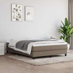 Box spring postel s matrací taupe 160x200 cm textil - obrázek 1
