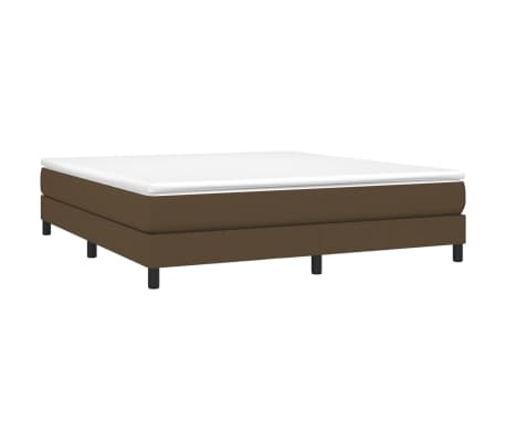 vidaXL Cama box spring con colch&oacute;n tela marr&oacute;n oscuro 180x200 cm
