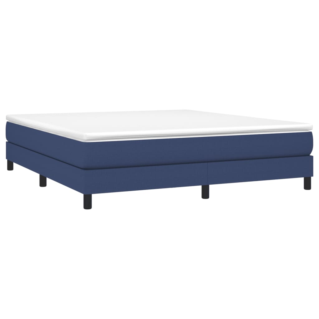 vidaXL Boxspring met matras stof blauw 180x200 cm afbeelding
