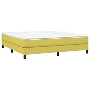 vidaXL Lova su spyruoklėmis ir čiužiniu, žalia, 180x200 cm, audinys