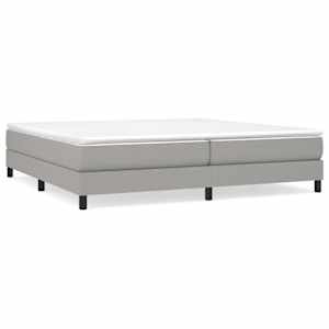Box spring postel s matrací světle šedá 200 x 200 cm textil - obrázek 2