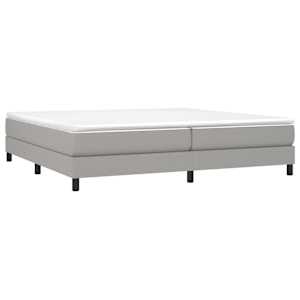 Box spring postel s matrací světle šedá 200 x 200 cm textil - obrázek 3