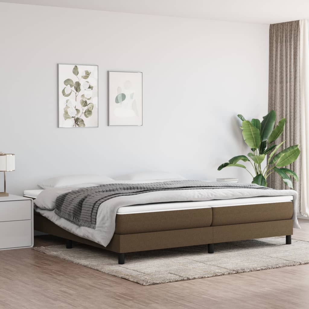 vidaXL Box spring postel s matrací tmavě hnědá 200x200 cm textil