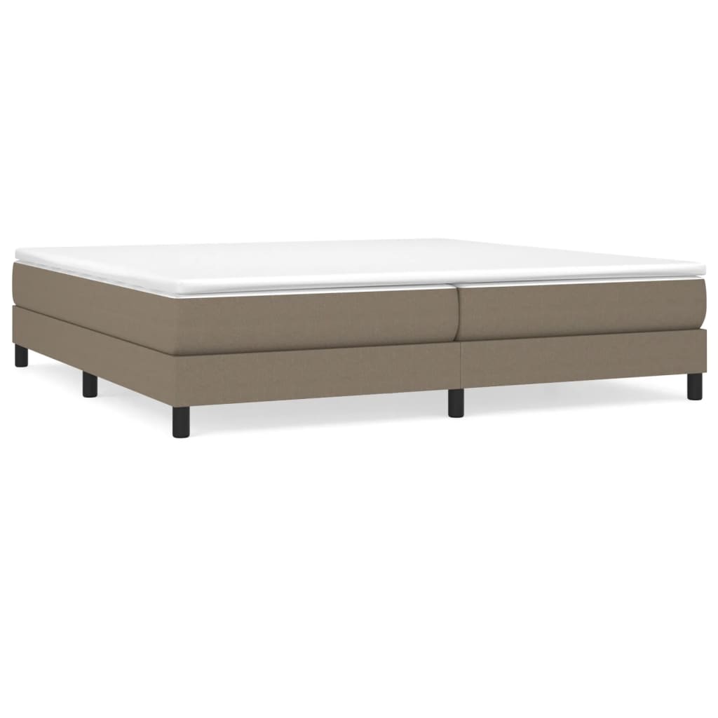 vidaXL Box spring postelja z vzmetnico taupe 200x200 cm blago