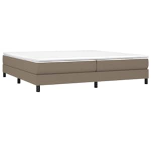 Box spring postel s matrací taupe 200x200 cm textil - obrázek 3