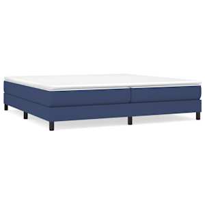 Box spring postel s matrací modrá 200x200 cm textil - obrázek 2