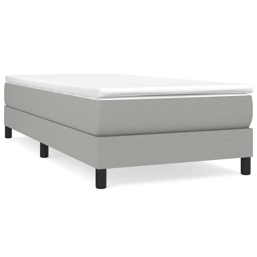 VidaXL Sommier à Ressorts Avec Matelas Gris Clair 100x203 Cm Tissu