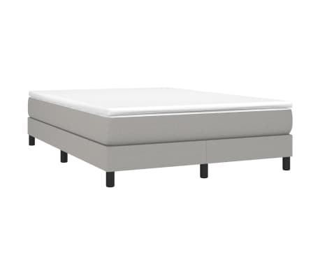 vidaXL Box Spring Bed with Mattress Light Gray 53.9"x74.8" Full Fabric