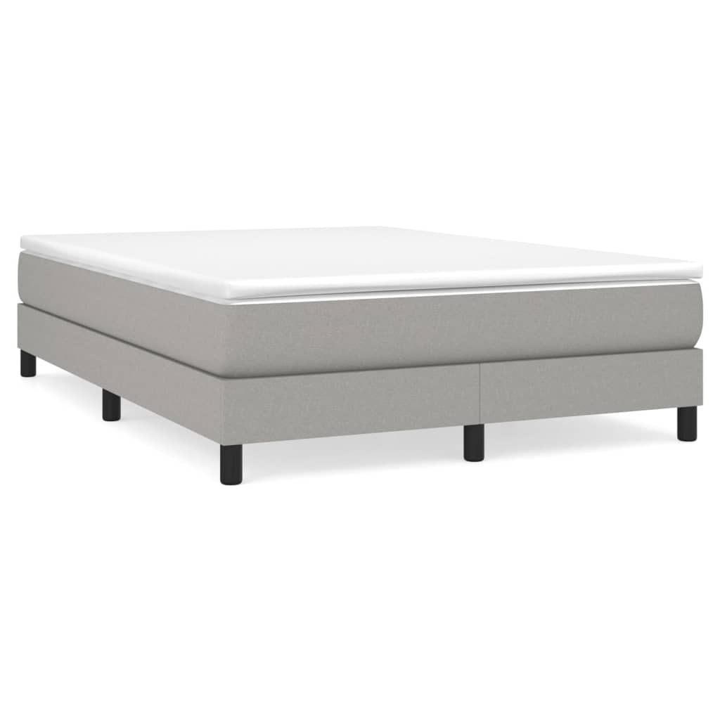 Image of vidaXL Box Spring Bed with Mattress Light Grey 152x203 cm Queen Fabric